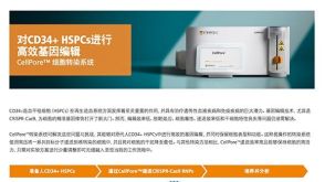 CellPore™ 细胞转染系统 对CD34+ HSPCs进行 高效基因编辑