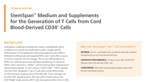 StemSpan™ Medium and Supplements for the Generation of T Cells from Cord Blood-Derived CD34+ Cells
