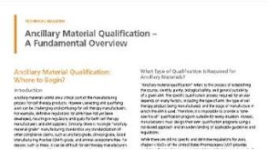 Raw Material Qualification